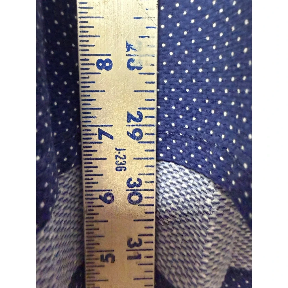 DRADDY SPORT Golf Polo Shirt Men's L Blue Polka Dot Short‎ Sleeve